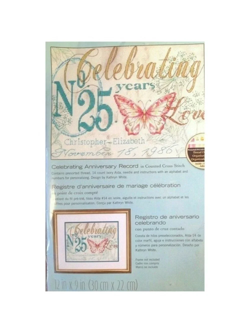 Cross Stitch Kit Dimensions Celebrating Anniversary Record Count Wedding 7073808